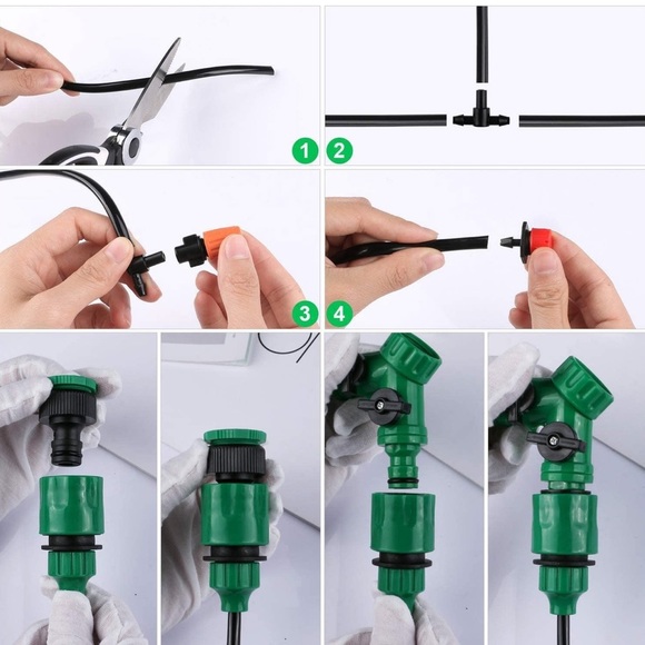 Drip Irrigation Kit System Automatic Watering Equipment Tubing Hose Garden 50ft - Picture 2 of 7